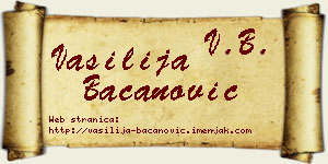 Vasilija Bacanović vizit kartica